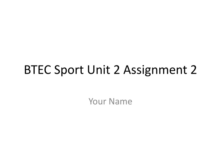 btec sport unit 2 assignment 2