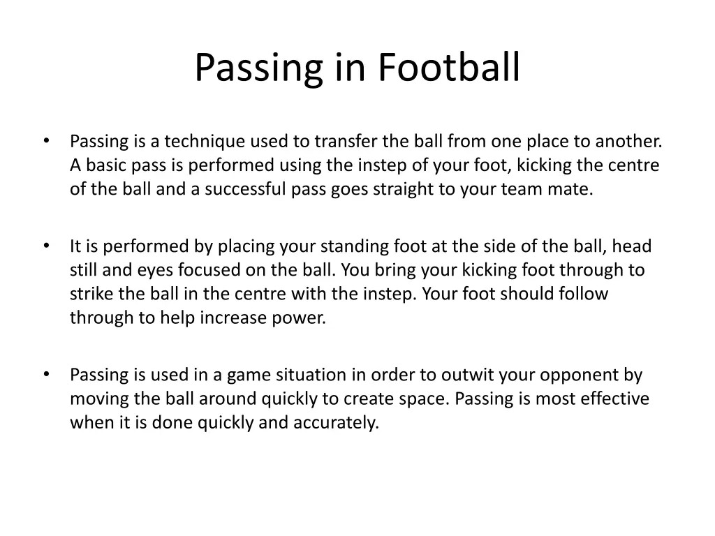 passing in football