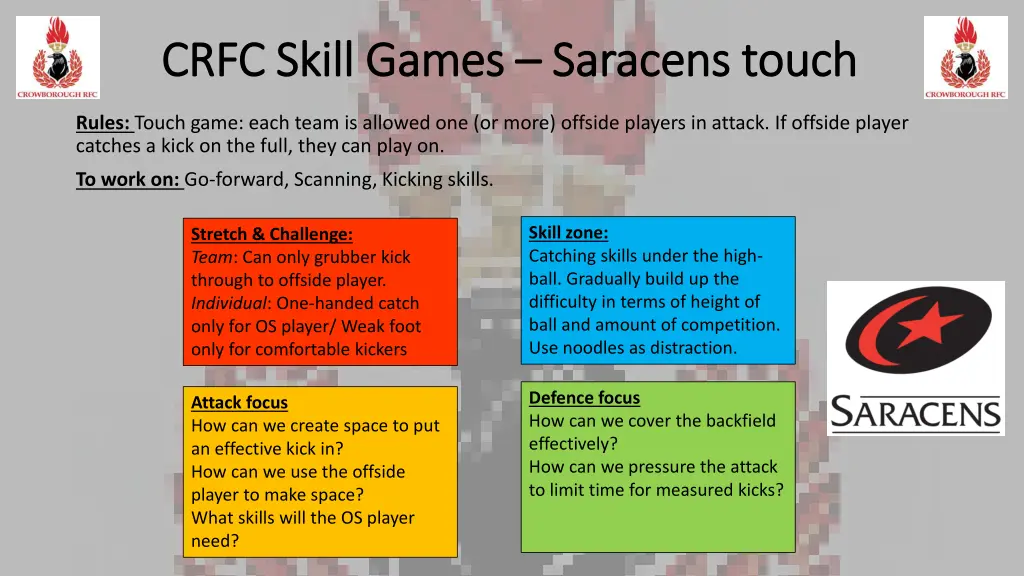 crfc skill games crfc skill games saracens touch