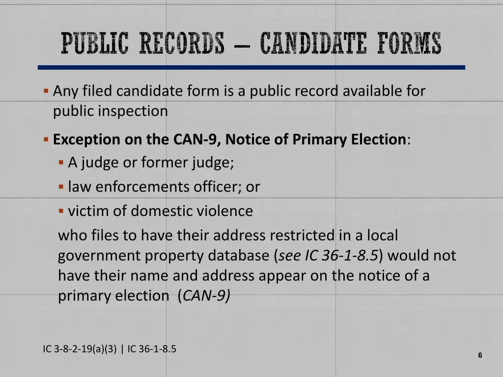 public records candidate forms