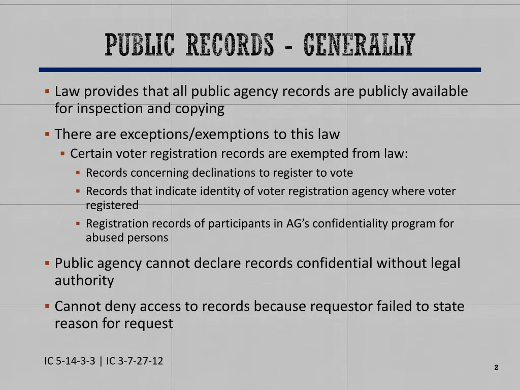 public records generally