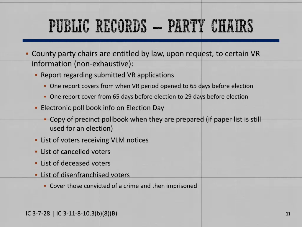 public records party chairs