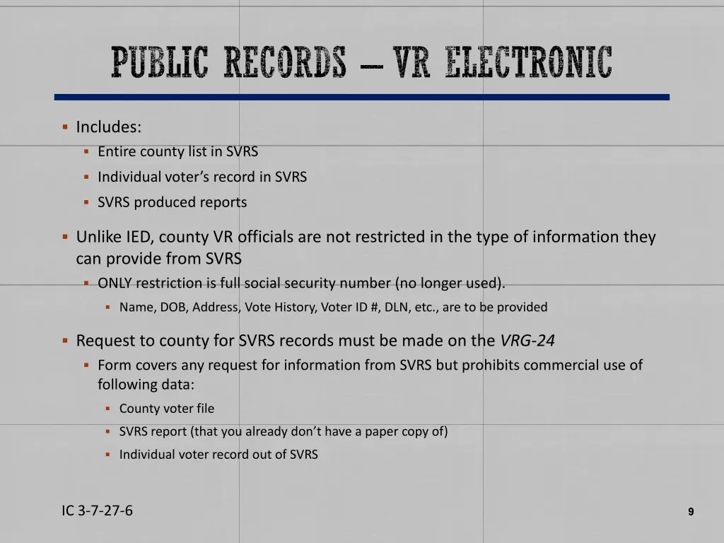 public records vr electronic