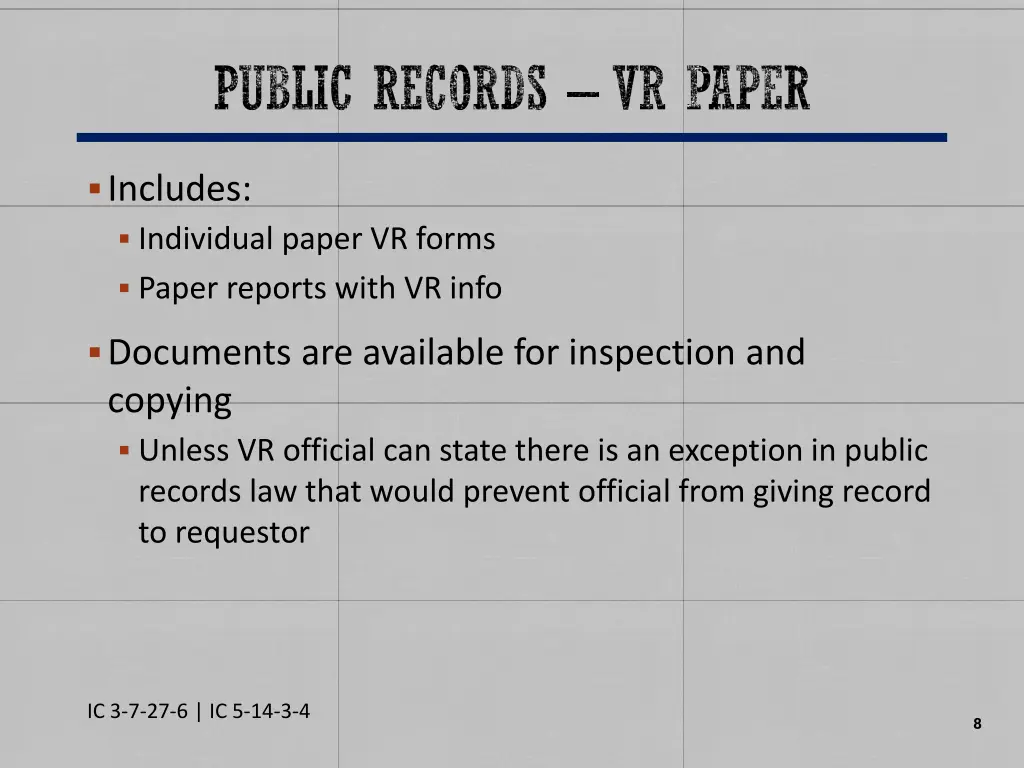 public records vr paper