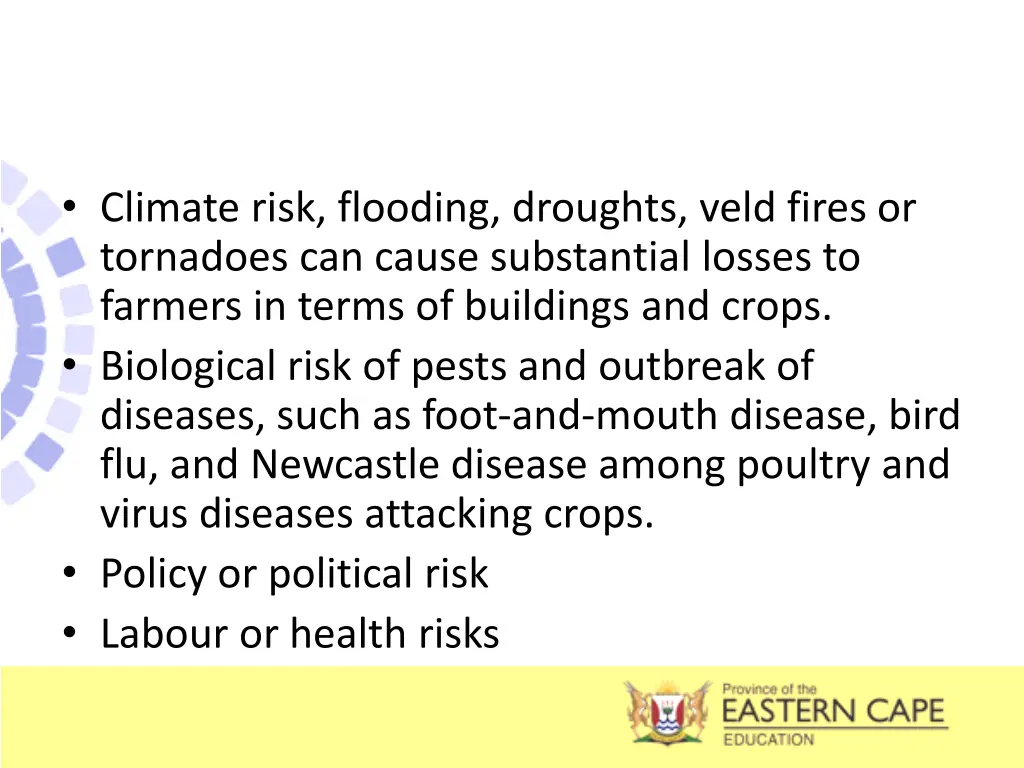 climate risk flooding droughts veld fires