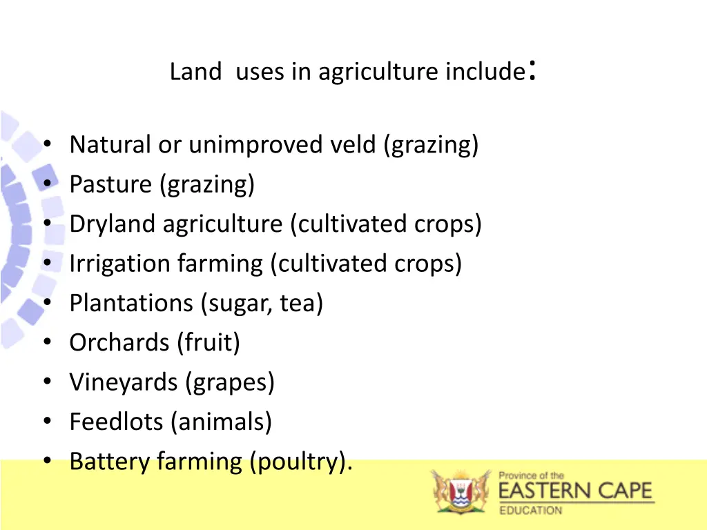 land uses in agriculture include