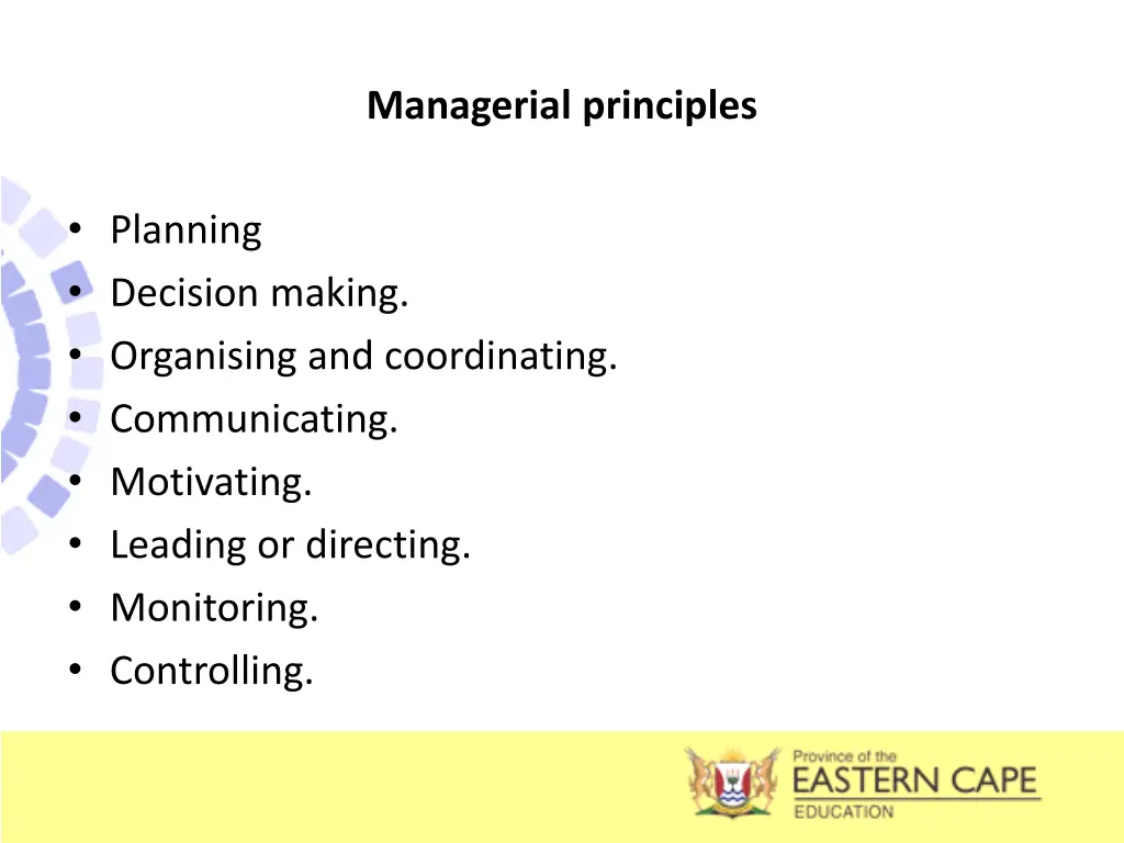 managerial principles