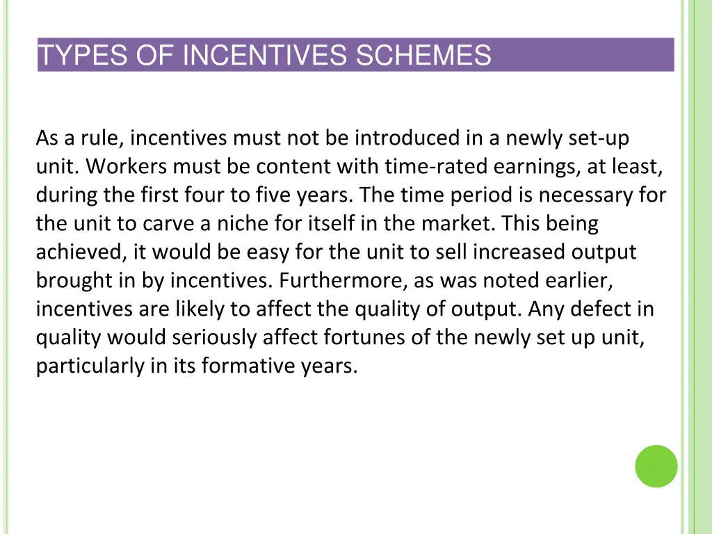 types of incentives schemes 1