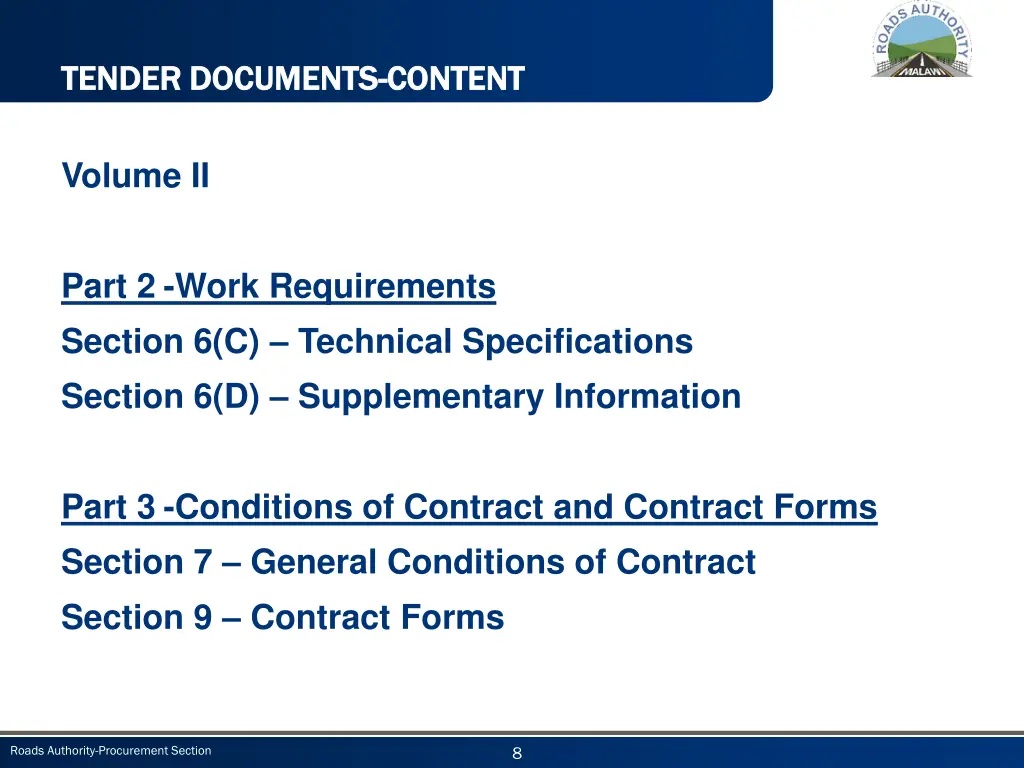 tender documents tender documents content