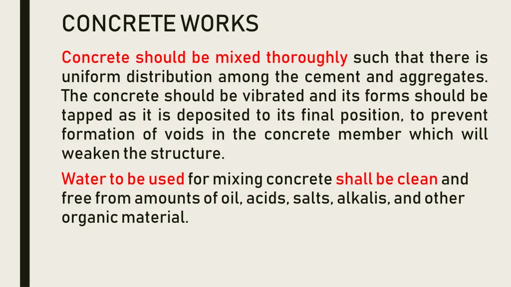 concrete works