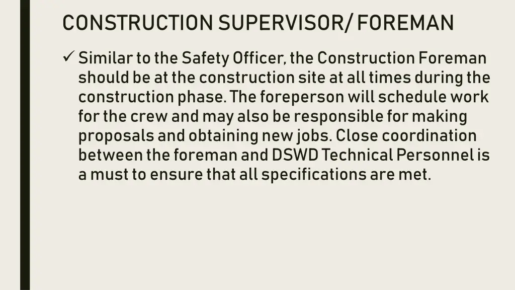 construction supervisor foreman