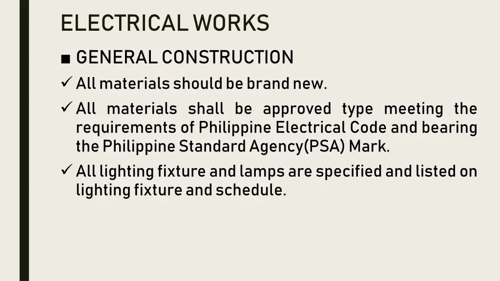 electrical works generalconstruction