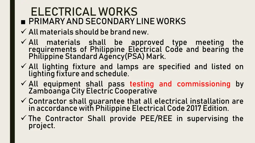 electrical works primaryandsecondarylineworks