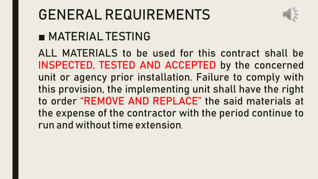 general requirements materialtesting