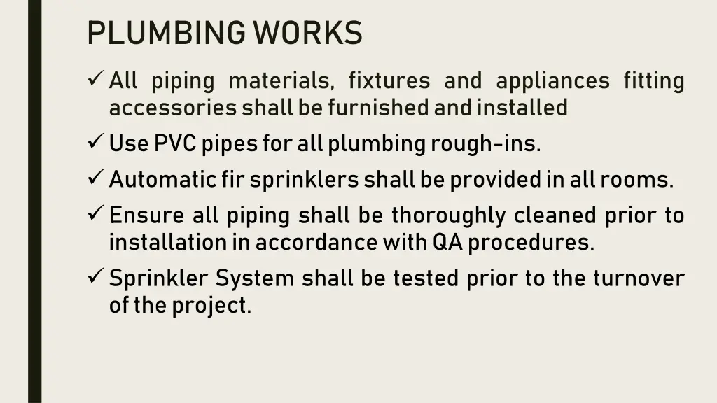 plumbing works