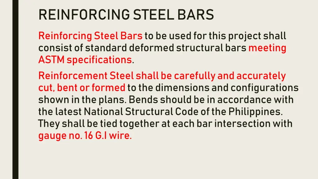 reinforcing steel bars