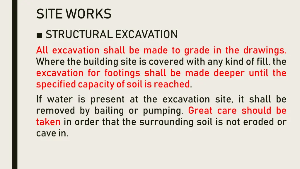 site works structuralexcavation all excavation