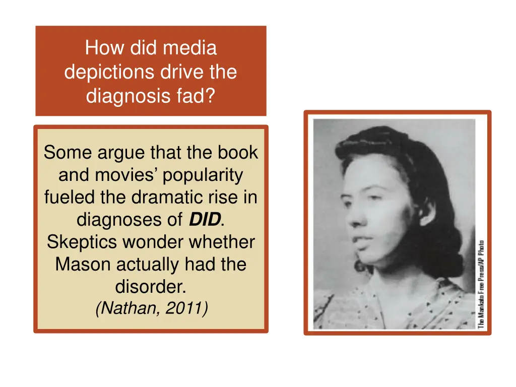 how did media depictions drive the diagnosis fad