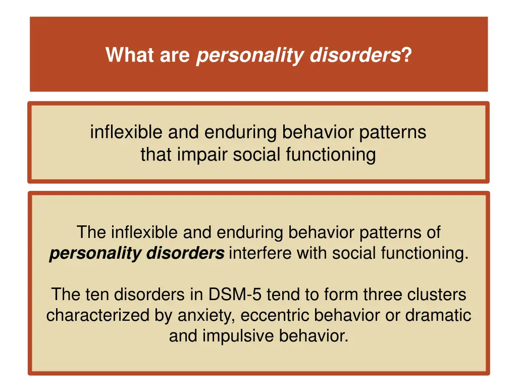 what are personality disorders