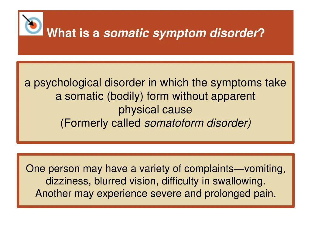 what is a somatic symptom disorder