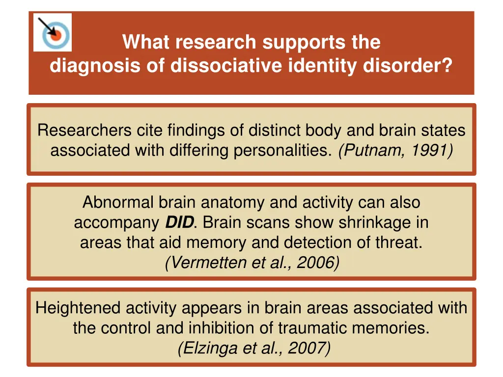 what research supports the diagnosis