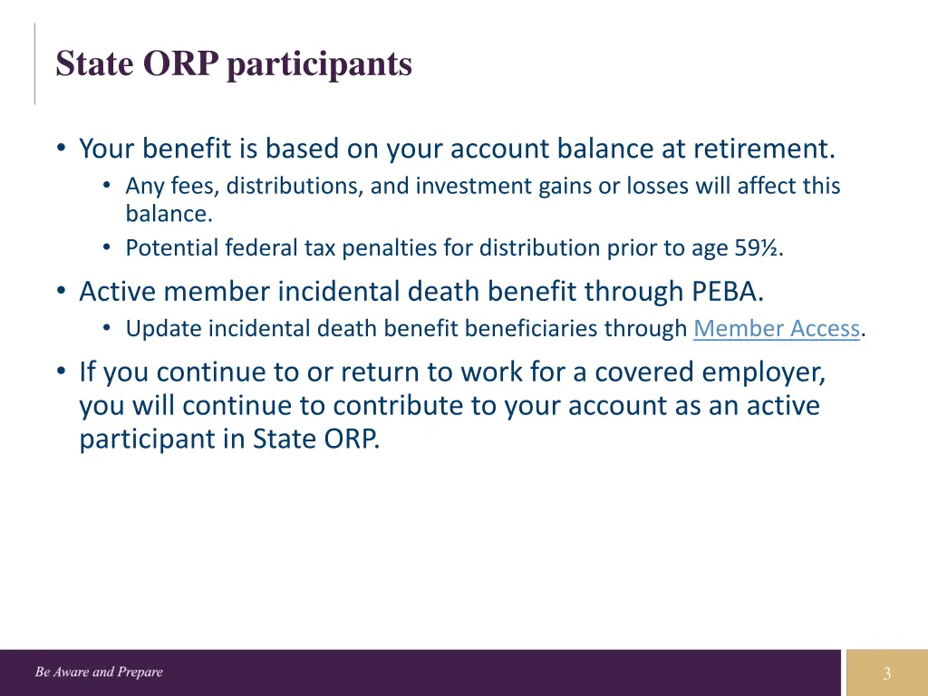 state orp participants