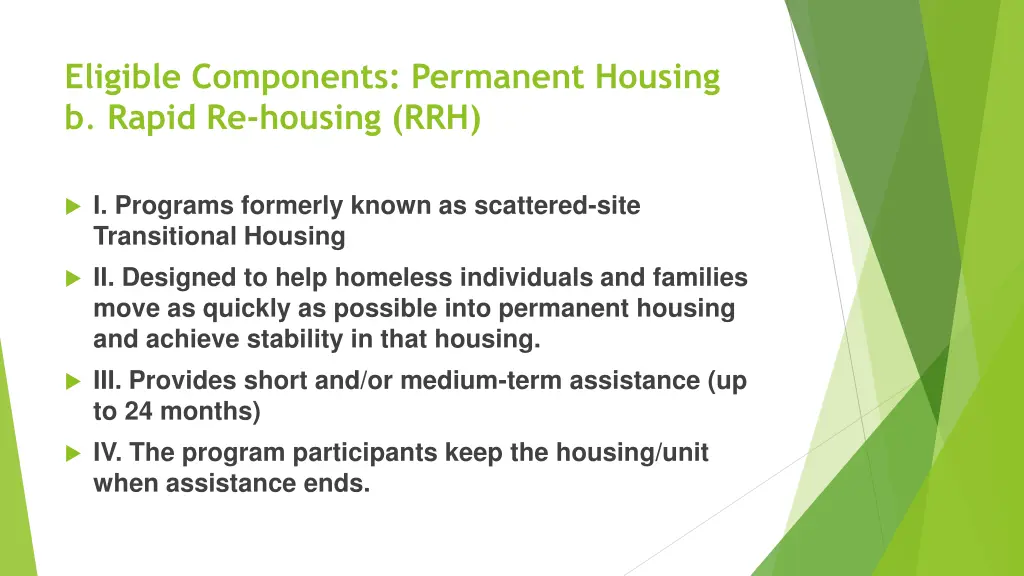 eligible components permanent housing b rapid