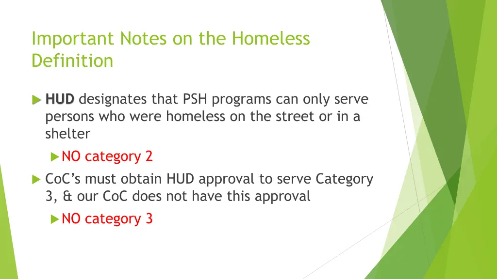 important notes on the homeless definition