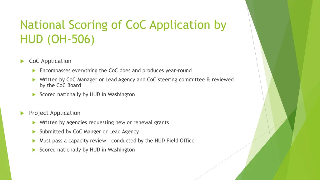 national scoring of coc application by hud oh 506