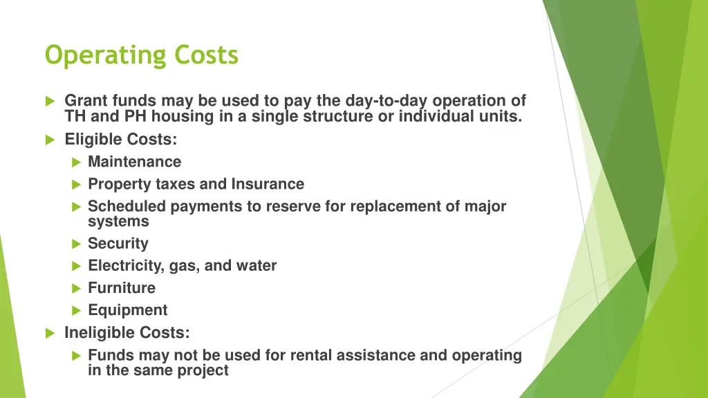 operating costs