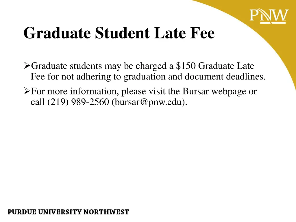 graduate student late fee