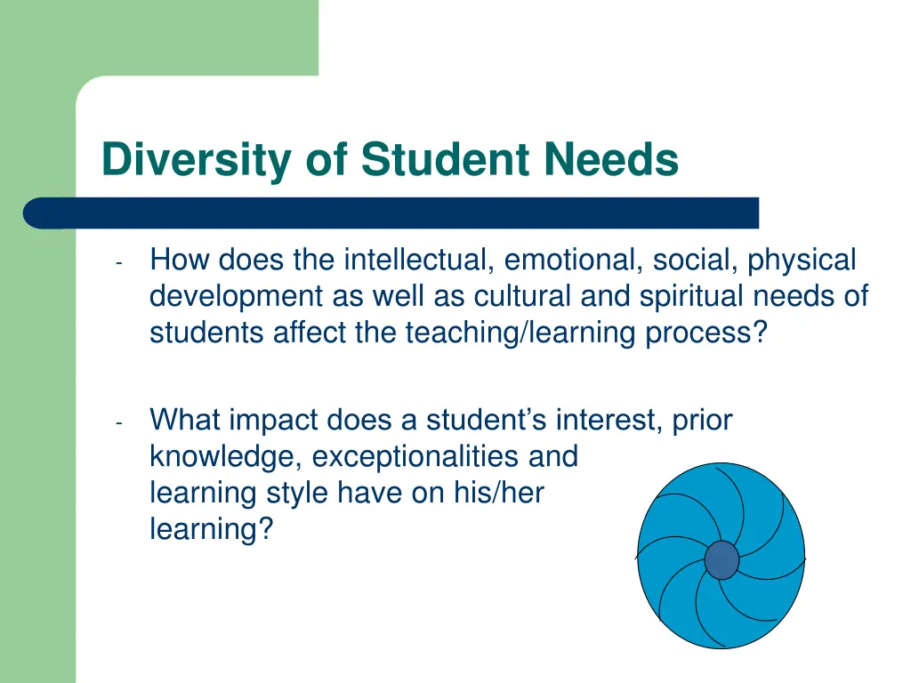 diversity of student needs