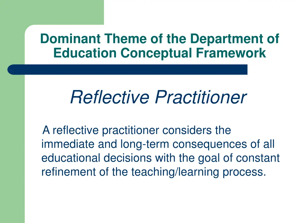 dominant theme of the department of education