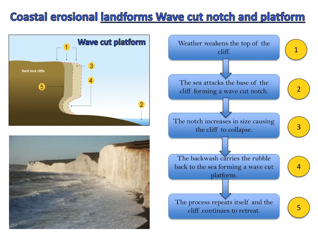 coastal erosional landforms wave cut notch