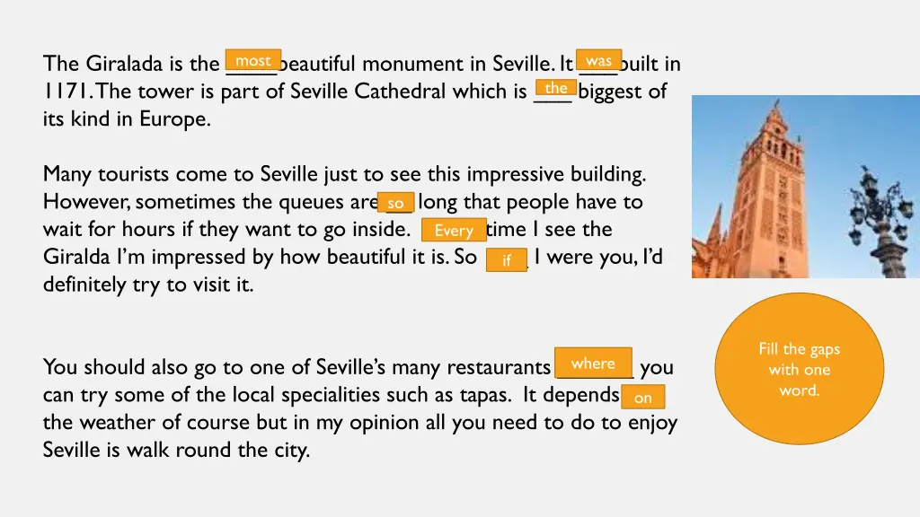 the giralada is the beautiful monument in seville