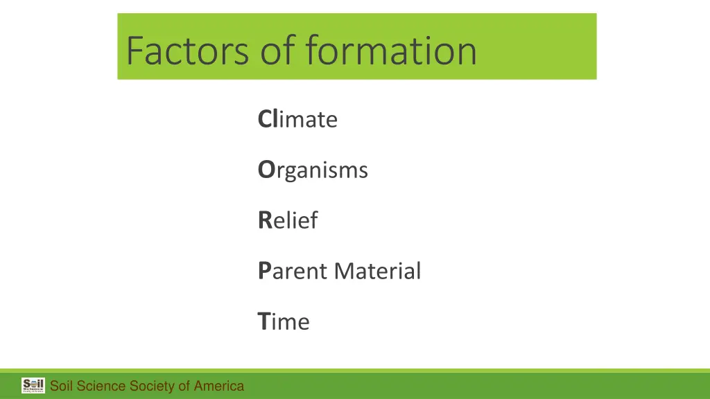 factors of formation