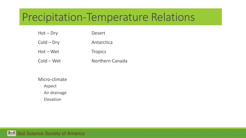 precipitation temperature relations