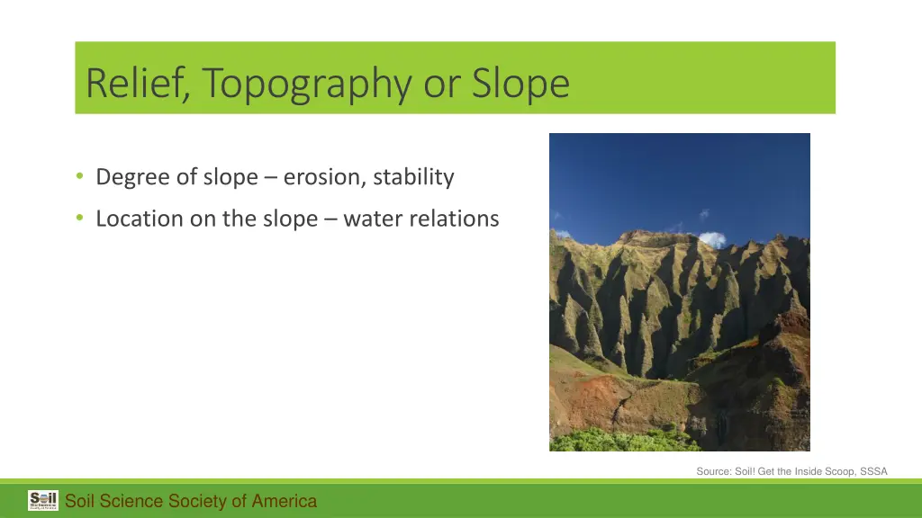 relief topography or slope