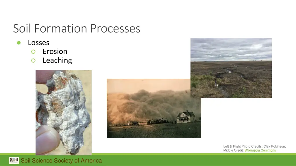 soil formation processes losses erosion leaching