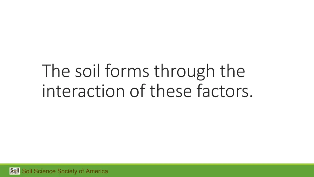 the soil forms through the interaction of these