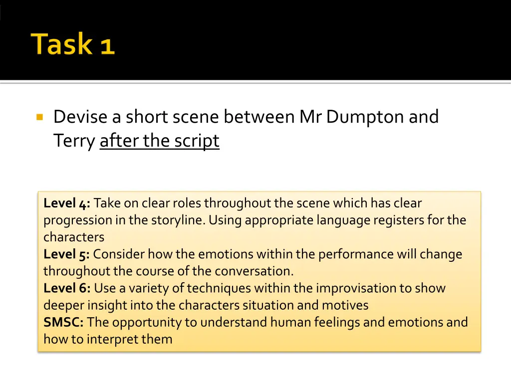 devise a short scene between mr dumpton and terry