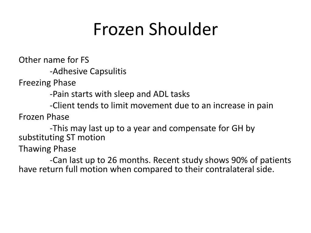 frozen shoulder