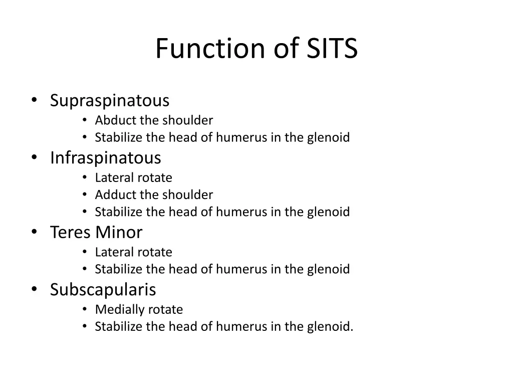 function of sits