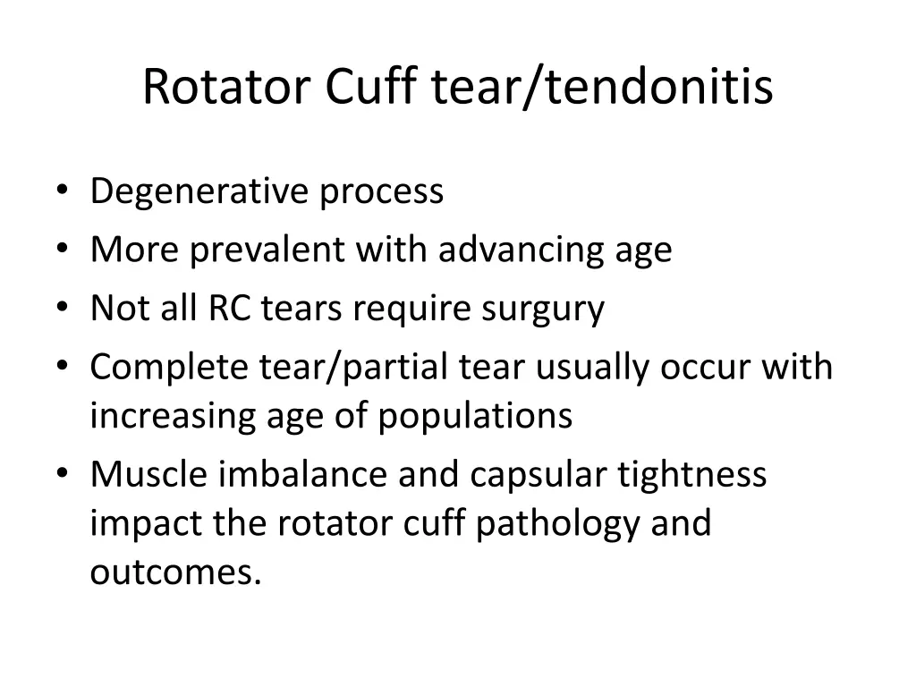 rotator cuff tear tendonitis