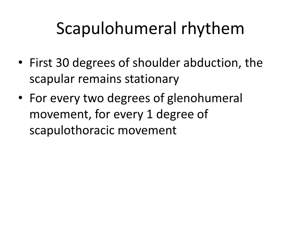 scapulohumeral rhythem