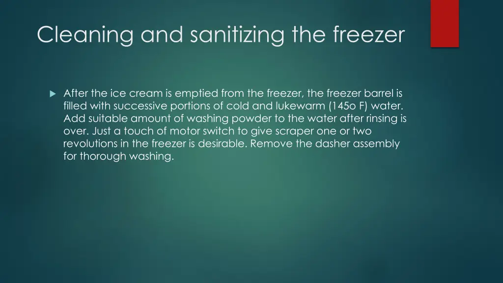 cleaning and sanitizing the freezer