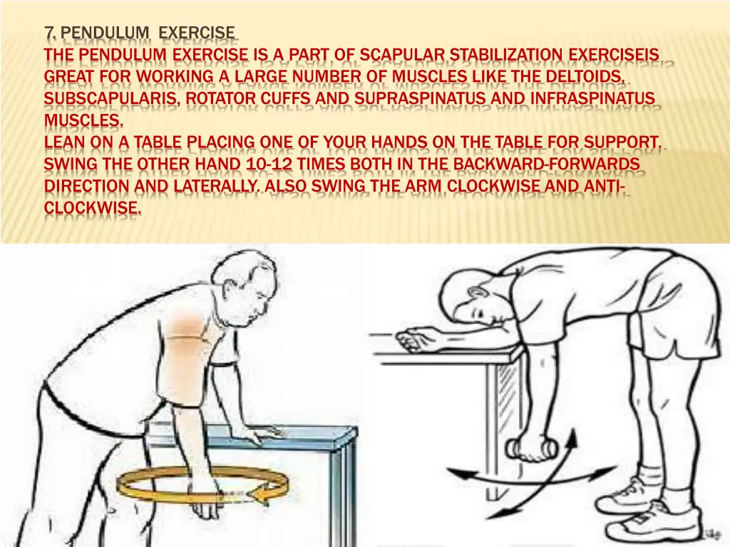 7 pendulum exercise the pendulum exercise