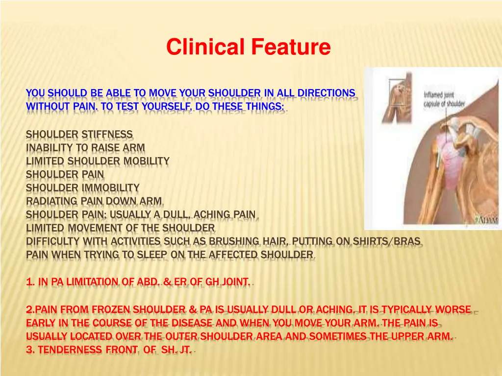 clinical feature