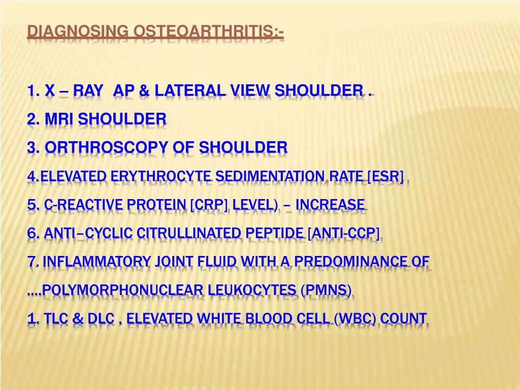 diagnosing osteoarthritis