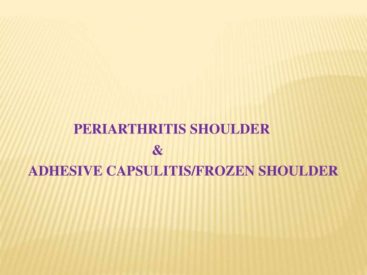 periarthritis shoulder adhesive capsulitis frozen